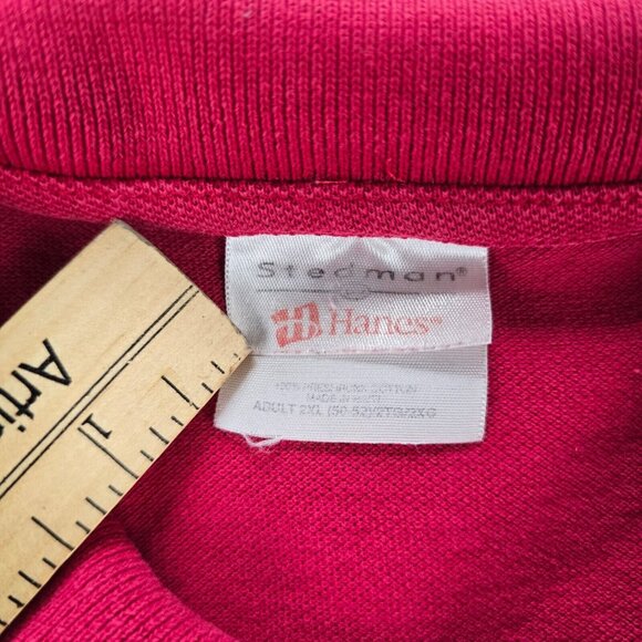 Houston Texas Polo Shirt Mens 2XL Red Short Sleeve Vintage Embroidered Golf Ball - Picture 6 of 7